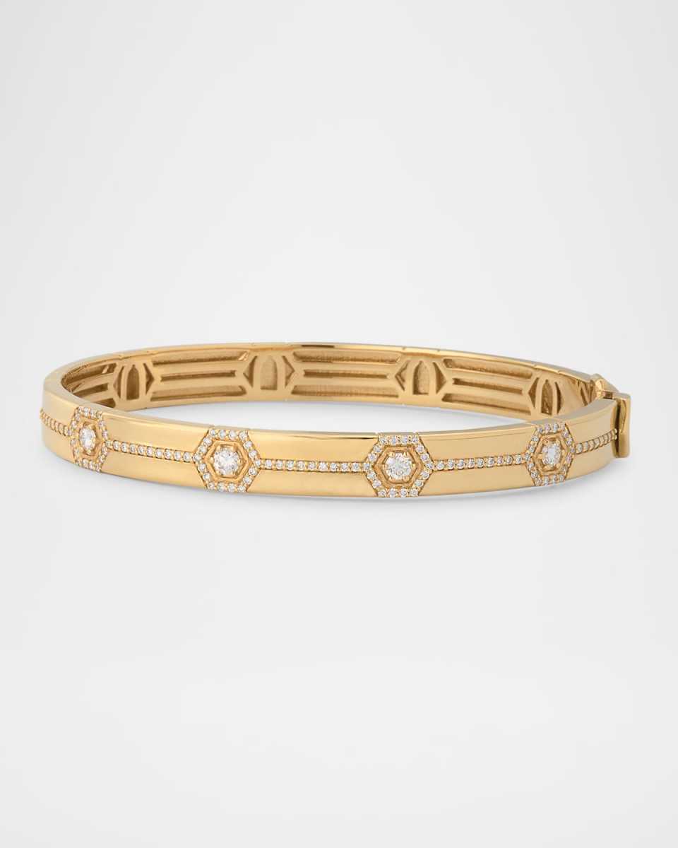 18K Yellow Gold Baia Sommersa Diamond Bangle Bracelet